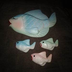 Vintage chalkware fish decor
